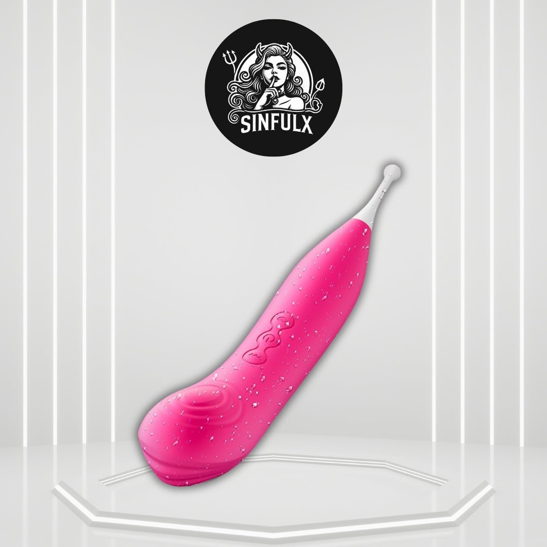 PinPoint Clitoral Wand Vibrator 7 Modes Tapping 3 Heads - SinfulX -