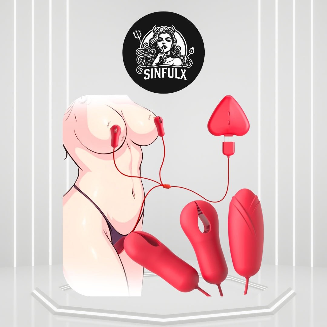 DualPulseX 2 - in - 1 Nipple Clamps + Bullet Vibrator Set - SinfulX - 
