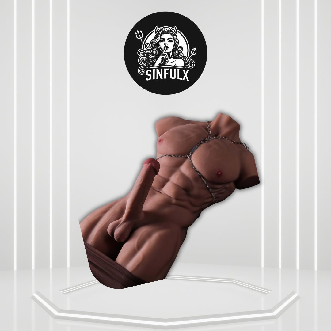 SteelCore Male Sex Doll Torso 7in Flexible Dildo 28LB - SinfulX - 