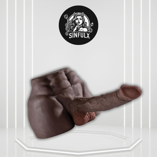 ShadowFlex Black Male Sex Doll Torso 7.5in Dildo 6LB - SinfulX - 