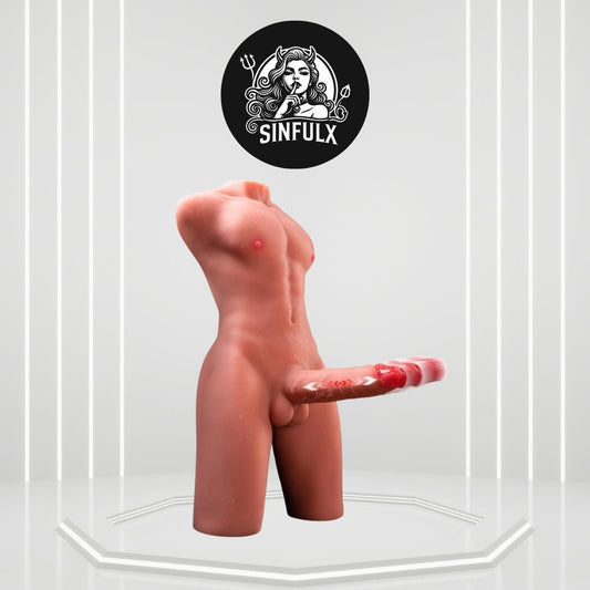 DuoPulse Male Sex Doll Torso Thrusting Vibrating Dildo - SinfulX - 