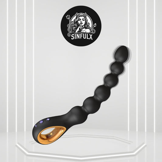 SilkJiggle Rechargeable Vibrating Anal Beads Plug - SinfulX - Personal Care > Sexual Wellness > Prostate Massager