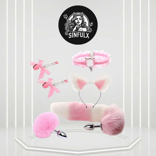 VelvetFang Fox Tail Anal Plug Set 6PC Cosplay Kit - SinfulX - 