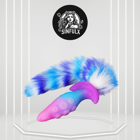 TentacleTail Tapered Silicone Fox Tail Butt Plug Large 5.1" - SinfulX - 