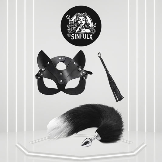 FeralFox Fox Tail Plug Mask Whip BDSM Set - SinfulX - 