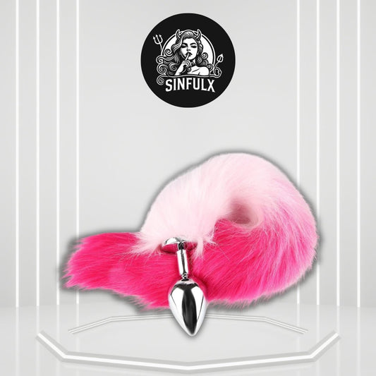 VelvetVixen Fox Tail Butt Plug Pink M - SinfulX - 