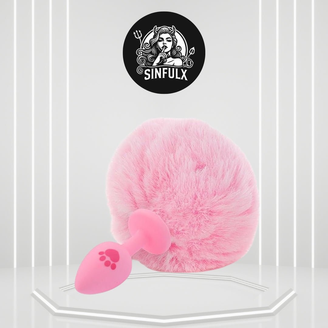 BlushBunny Pink Bunny Tail Silicone Butt Plug - SinfulX - 