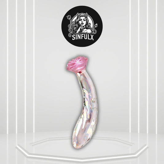RoseGlass 7.2” Glass Dildo Rainbow G - Spot Anal Plug - SinfulX - 