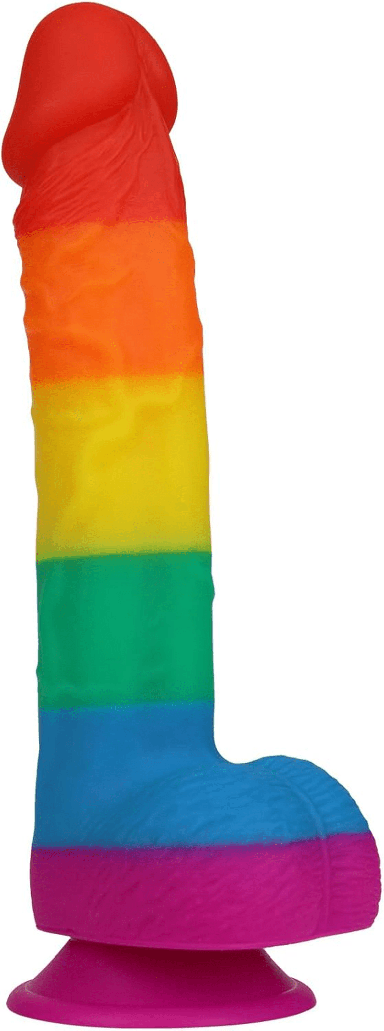 9.3 Inch Realistic Rainbow Dildo Adult Sex Toys Liquid Silicone Material Strong Suction Cup G - Spot Hands - Free Play Long Penis 2 Balls for Vaginal Women Men - SinfulX - 