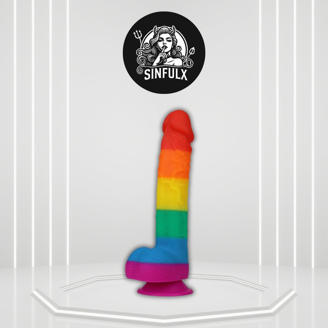 PrismCore 9.3” Rainbow Silicone Dildo Suction Cup G - Spot - SinfulX - 