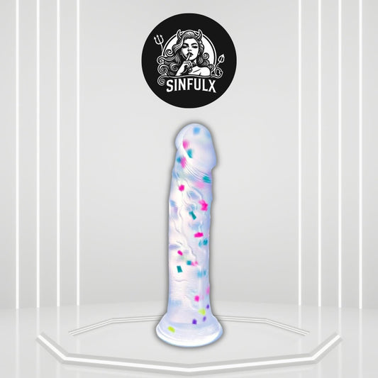 ConfettiLite 6” Slim Silicone Dildo Beginner Suction Cup - SinfulX - 