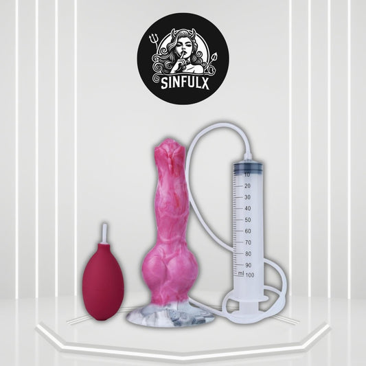 PinkKnot 8.2” Squirting Knot Dildo Silicone Suction Cup - SinfulX - 