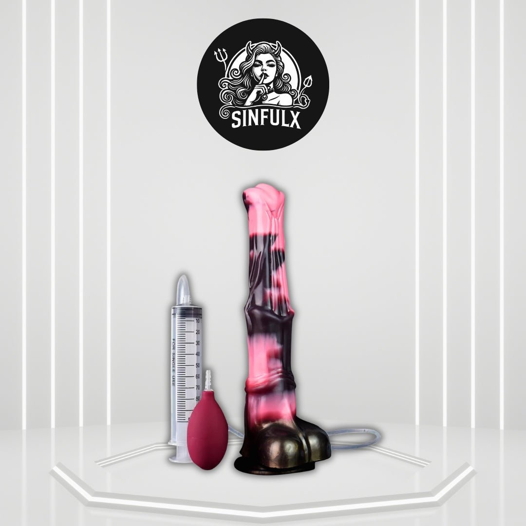 ObsidianJet 12” Horse Squirting Dildo Silicone Suction Cup - SinfulX - 