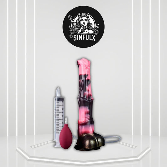 ObsidianJet 12” Horse Squirting Dildo Silicone Suction Cup - SinfulX - 