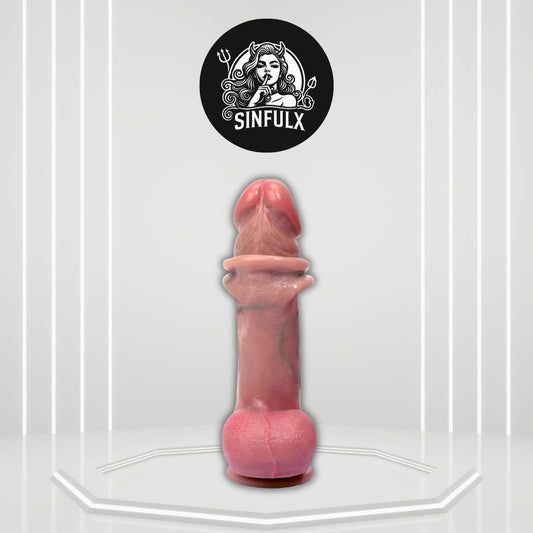 FusionJet 10” Squirting Foreskin Dildo Sliding Skin Suction - SinfulX - 