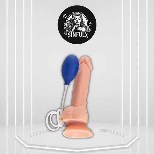 FlexJet 8.4” Squirting Dildo Curved Silicone Suction Cup - SinfulX - 