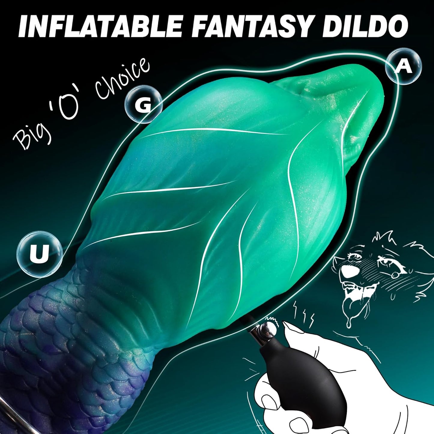 InflataKnot Inflatable Fantasy Dildo Adjustable Thick Suction - SinfulX - 