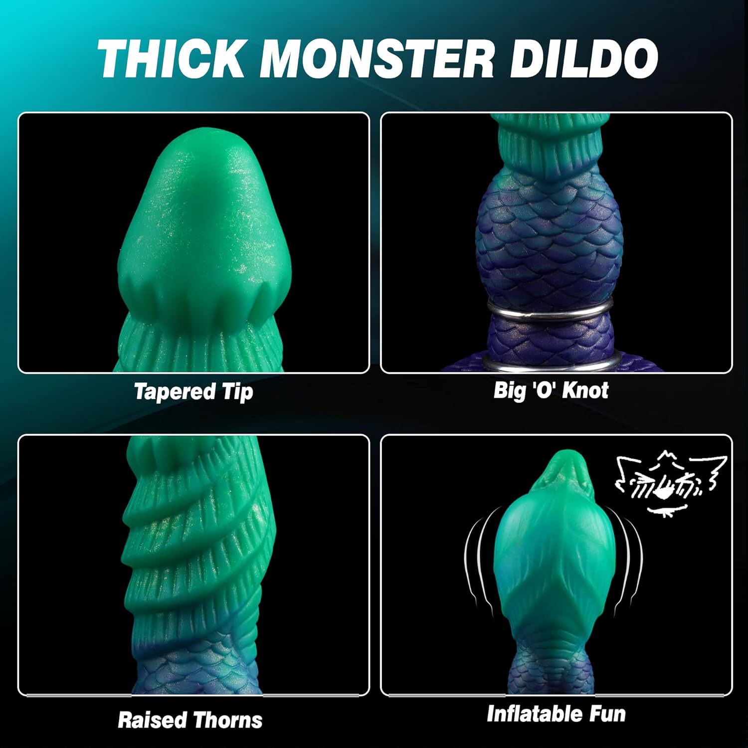 InflataKnot Inflatable Fantasy Dildo Adjustable Thick Suction - SinfulX - 