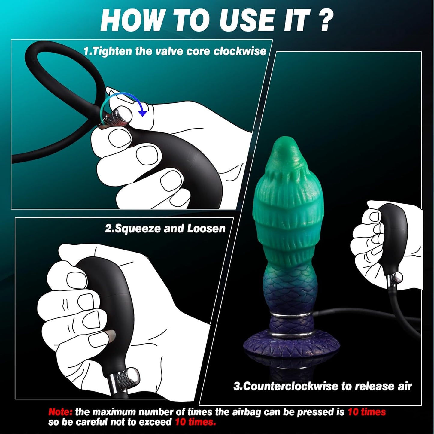 InflataKnot Inflatable Fantasy Dildo Adjustable Thick Suction - SinfulX - 