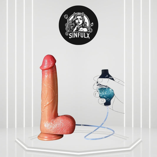SquirtingFantasy 8.6” Squirting Silicone Dildo with Suction Cup - SinfulX - 