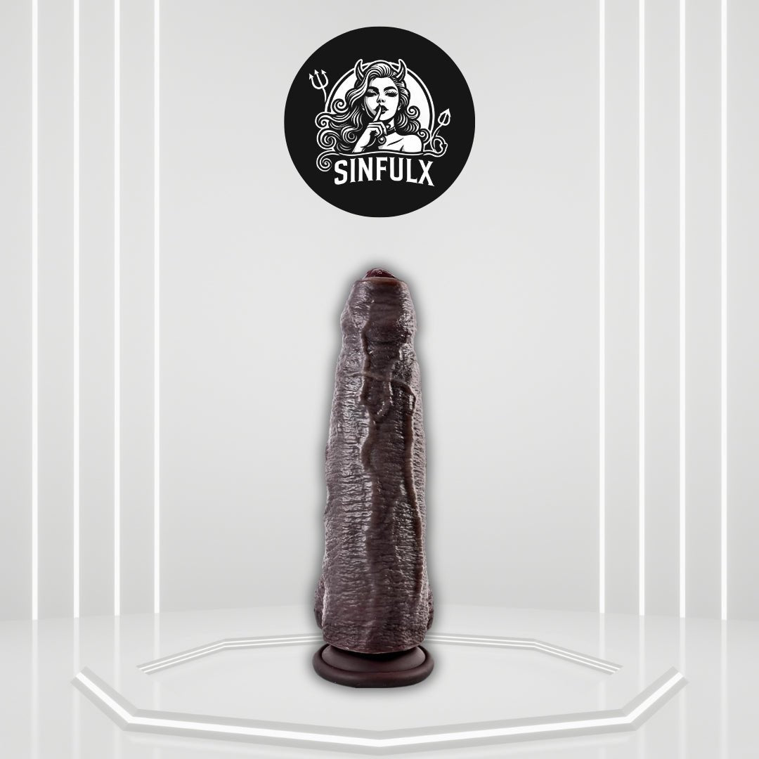 EbonyTitan 2.4” Thick Realistic Suction Foreskin Dildo - SinfulX - 