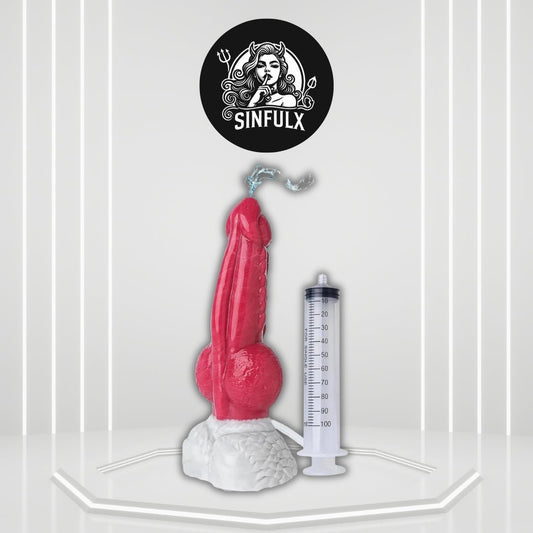 KnotJet 9.5” Squirting Knot Dildo Silicone Suction Cup - SinfulX - 