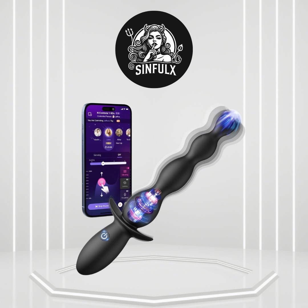 CoreWave App - Controlled Anal Beads Prostate Vibrator - SinfulX - Personal Care > Sexual Wellness > Prostate Massager