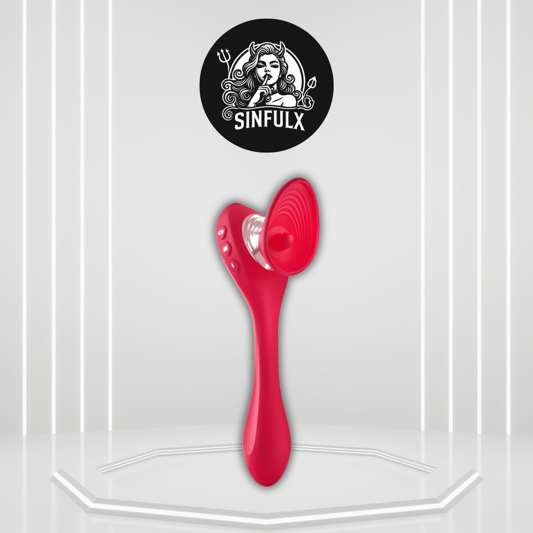 PetalFlex Tongue Clit Suction Dildo Vibrator 