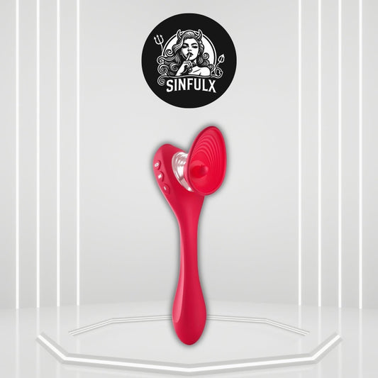 PetalFlex Tongue Clit Suction Dildo Vibrator - SinfulX -