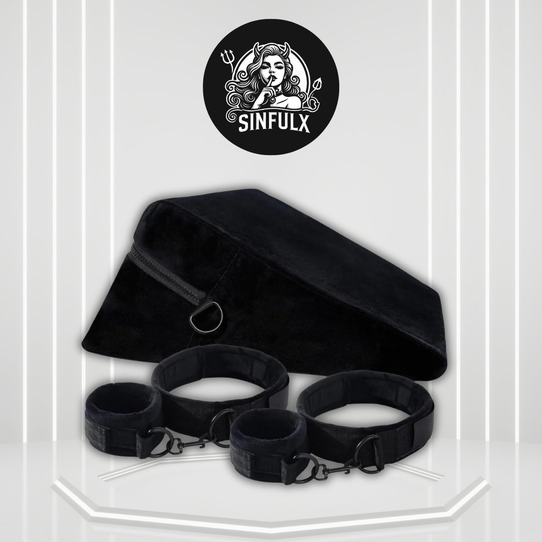 VelvetBind Sex Position Pillow & Bondage Cuffs Kit - SinfulX -