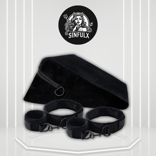 VelvetBind Sex Position Pillow & Bondage Cuffs Kit - SinfulX -