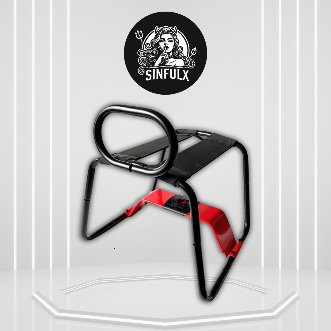 CrimsonVertigo Bouncing Sex Chair with Dildo Mount & Handrail