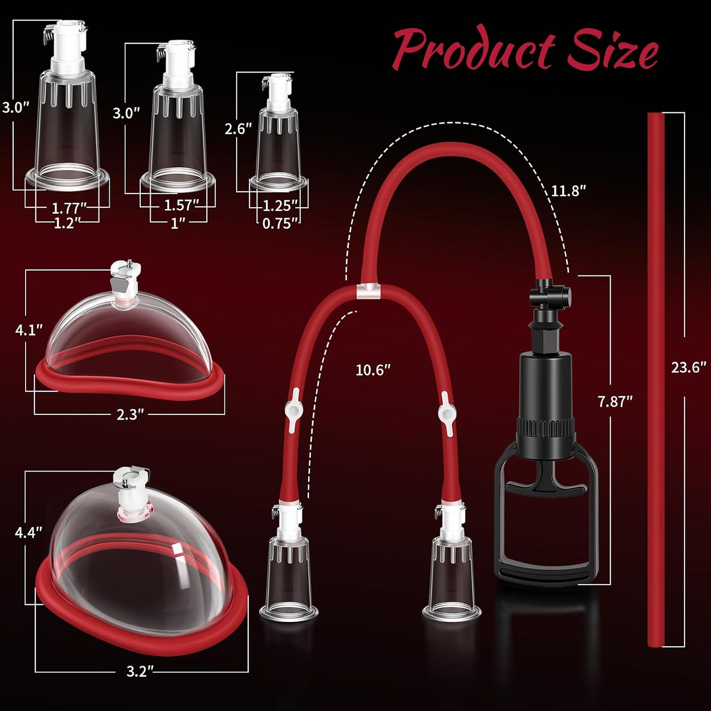 DualOpal Pussy Pump Set | 2 Pussy & 6 Nipple Cups, Dual Valve