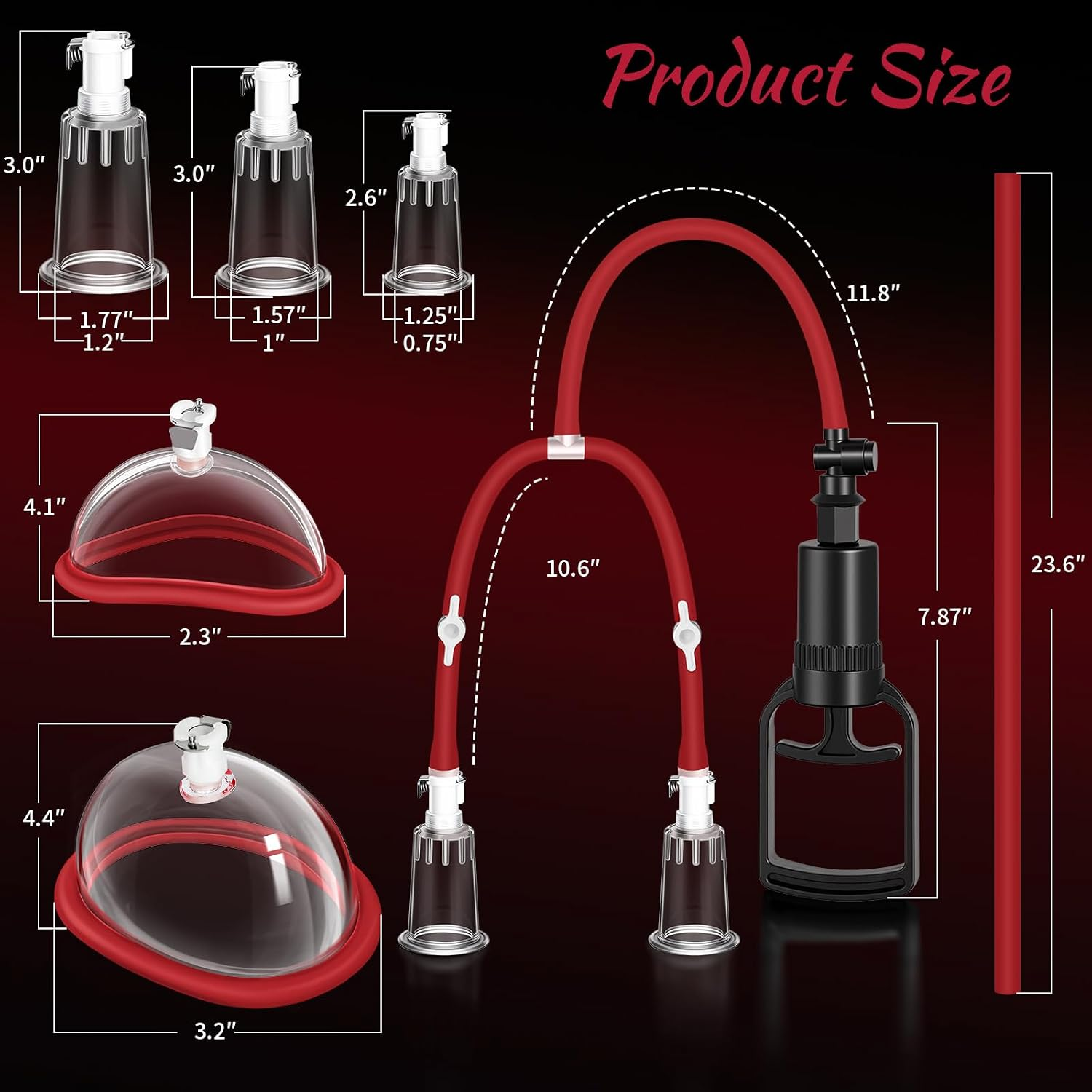 DualOpal Pussy Pump Set | 2 Pussy & 6 Nipple Cups, Dual Valve