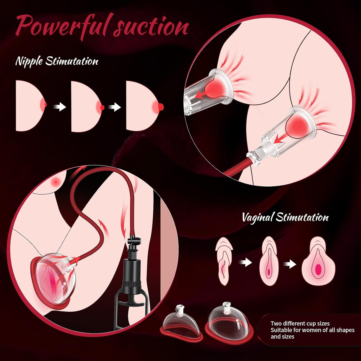 DualOpal Pussy Pump Set | 2 Pussy & 6 Nipple Cups, Dual Valve