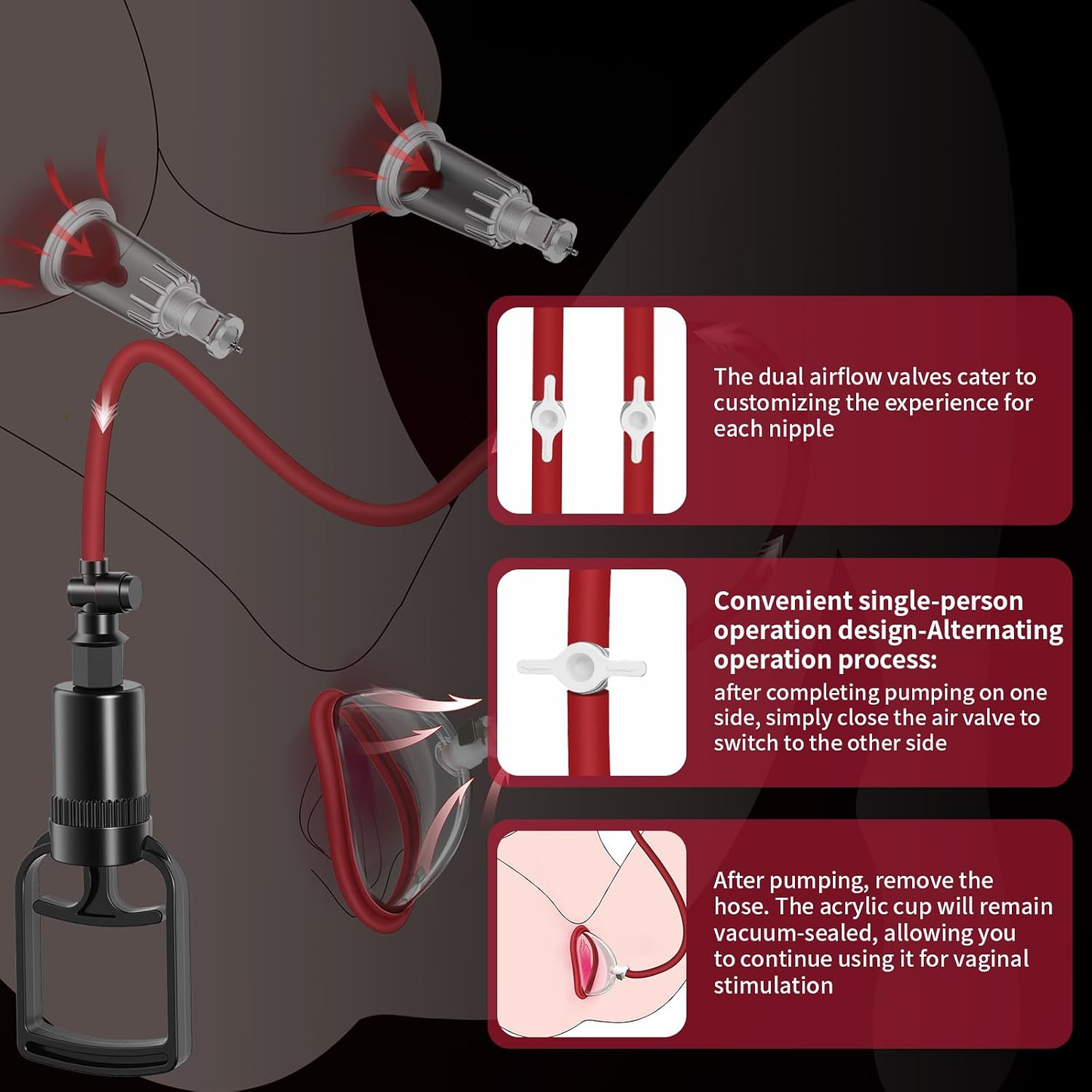 DualOpal Pussy Pump Set | 2 Pussy & 6 Nipple Cups, Dual Valve