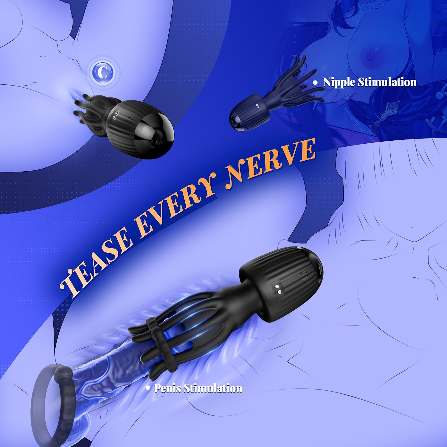 LureFlex Glans Trainer Masturbator with Cock Rings