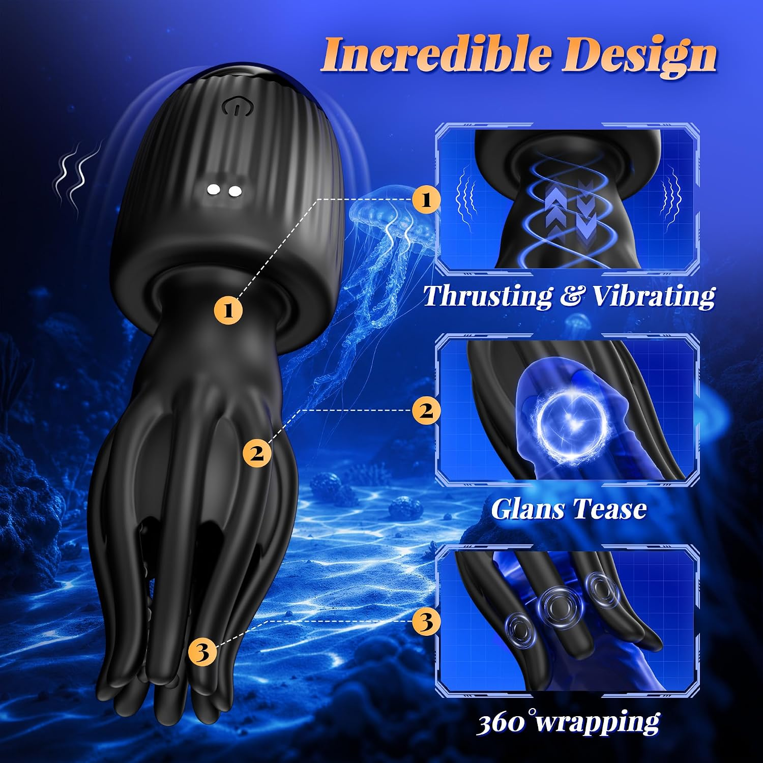 LureFlex Glans Trainer Masturbator with Cock Rings