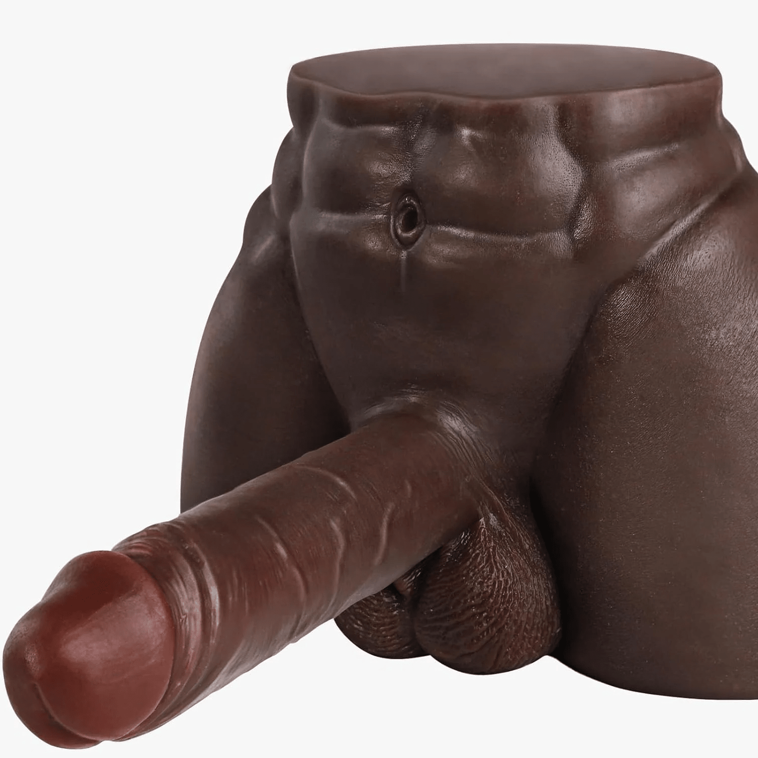 OnyxFlex Black Male Sex Doll Torso 7.8in Dildo 8LB - SinfulX - 