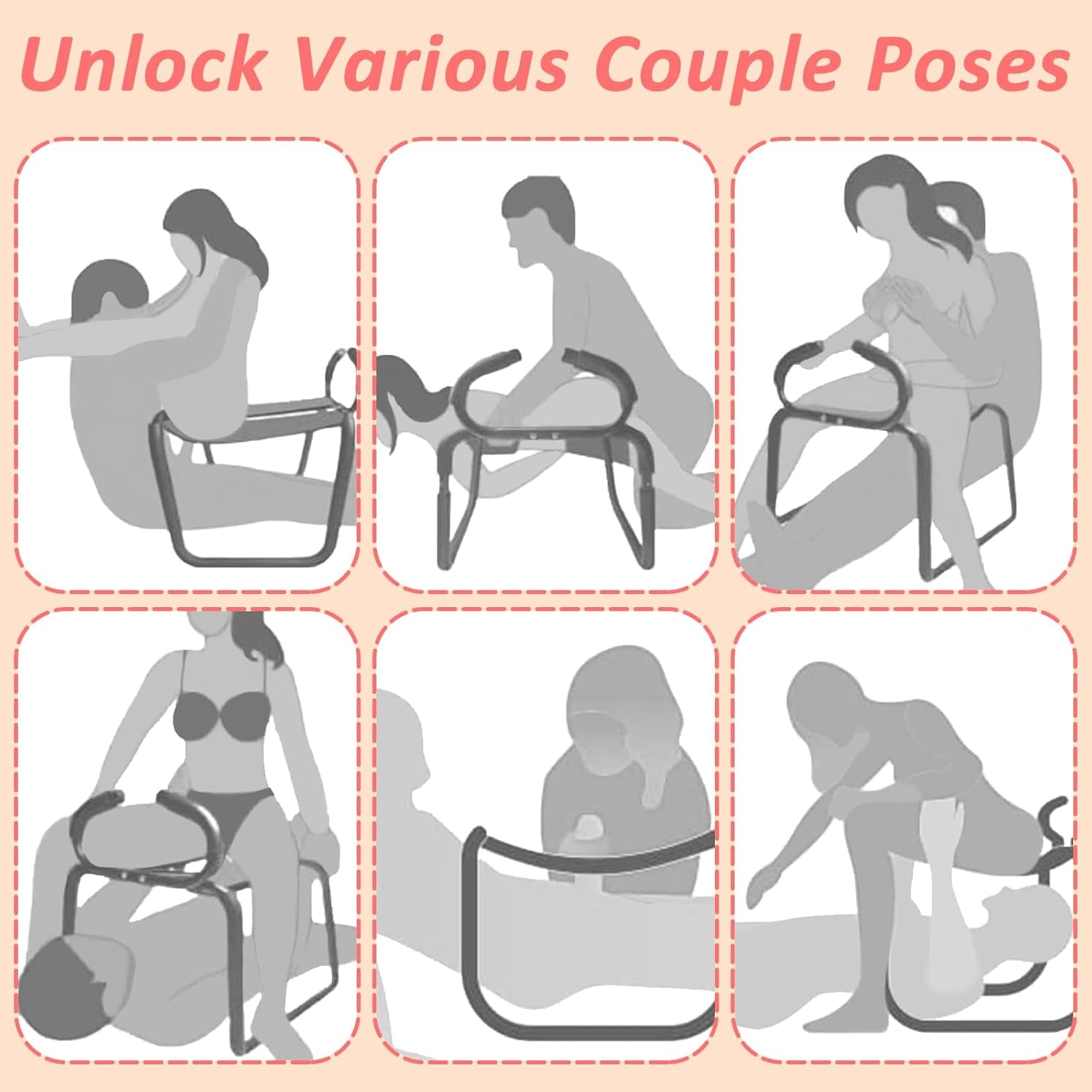 Sex Chair, Sex Position Enhancer Chair, Furniture Love Position Aids Chairs with Adjustable Handrail, Sex Bench for Couples - SinfulX - 