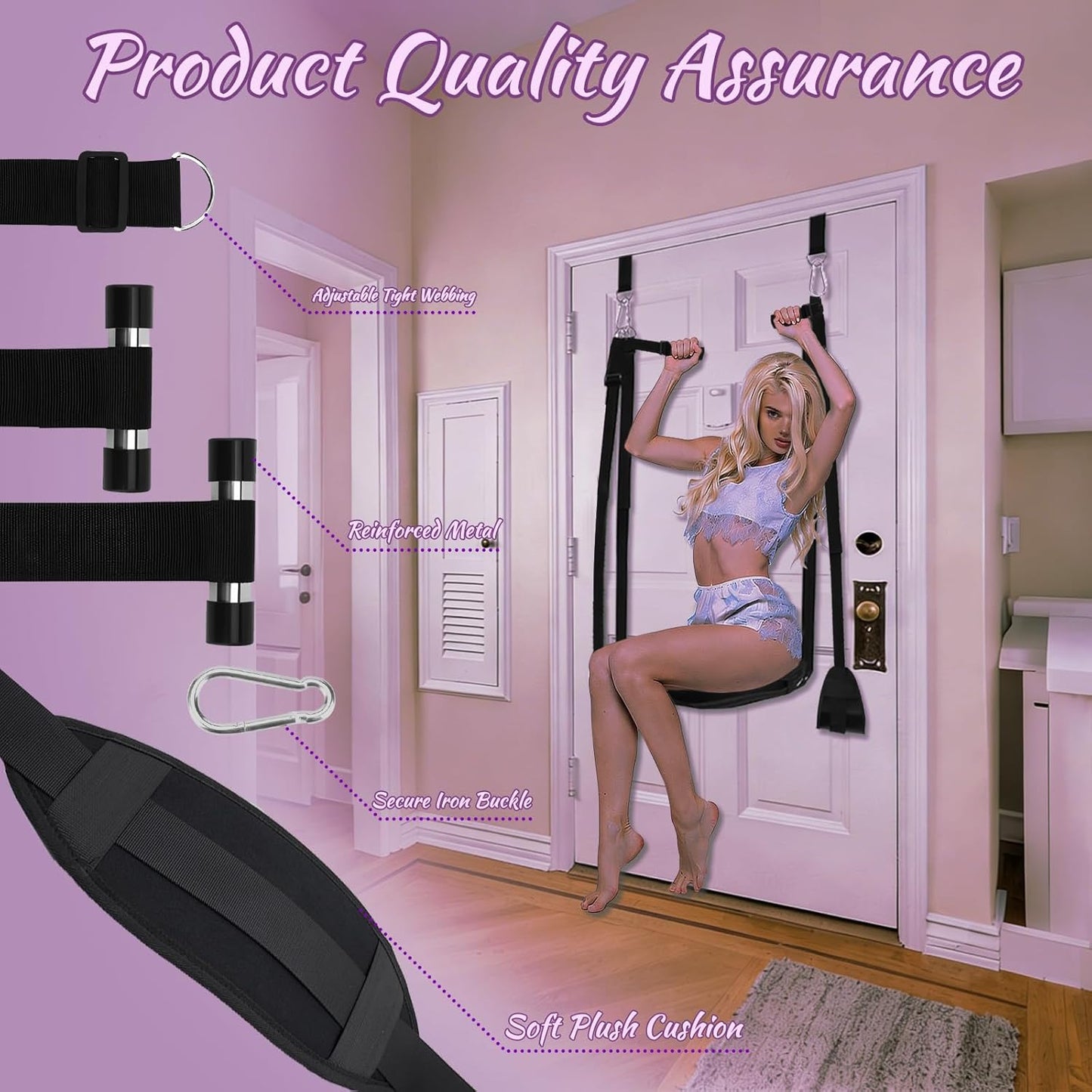AetherLift Adjustable Door Sex Swing with Restraints - SinfulX - Personal Care > Sexual Wellness > Sex Swing