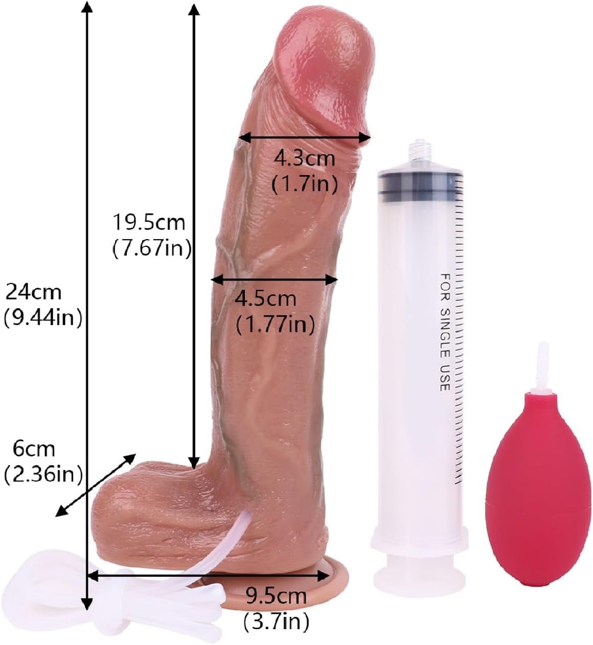Realistic Squirting Ejaculating Dildo Silicone Dildo Adult Toy Dildo Large Butt Plug with Strong Hands - Free Suction Cup Waterproof for Adult Women Deep Pleasure Relaxation - SinfulX - 