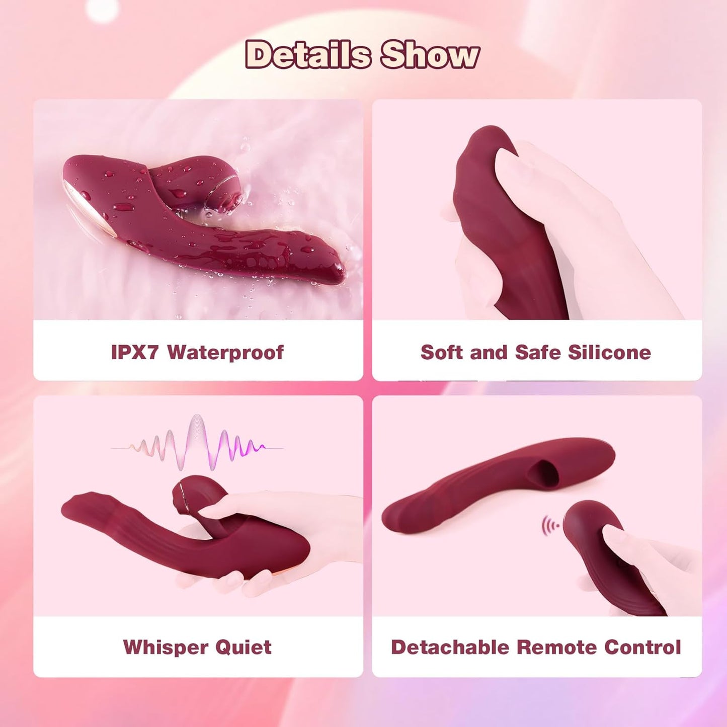 Vibrator Sex Toys Adult Dildo -  6 in 1 Detachable Set Heating APP Vibe with 7 Tapping 7 Thrusting 10 Vibration, Female True Clit Nipple G Spot Anal Stimulator for Women Men Couples Game