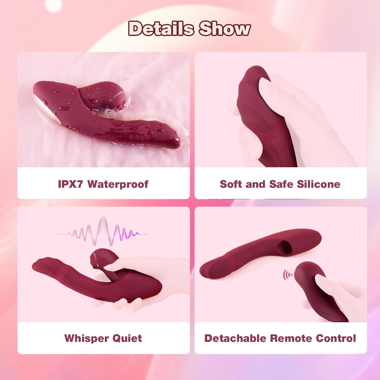 Vibrator Sex Toys Adult Dildo -  6 in 1 Detachable Set Heating APP Vibe with 7 Tapping 7 Thrusting 10 Vibration, Female True Clit Nipple G Spot Anal Stimulator for Women Men Couples Game