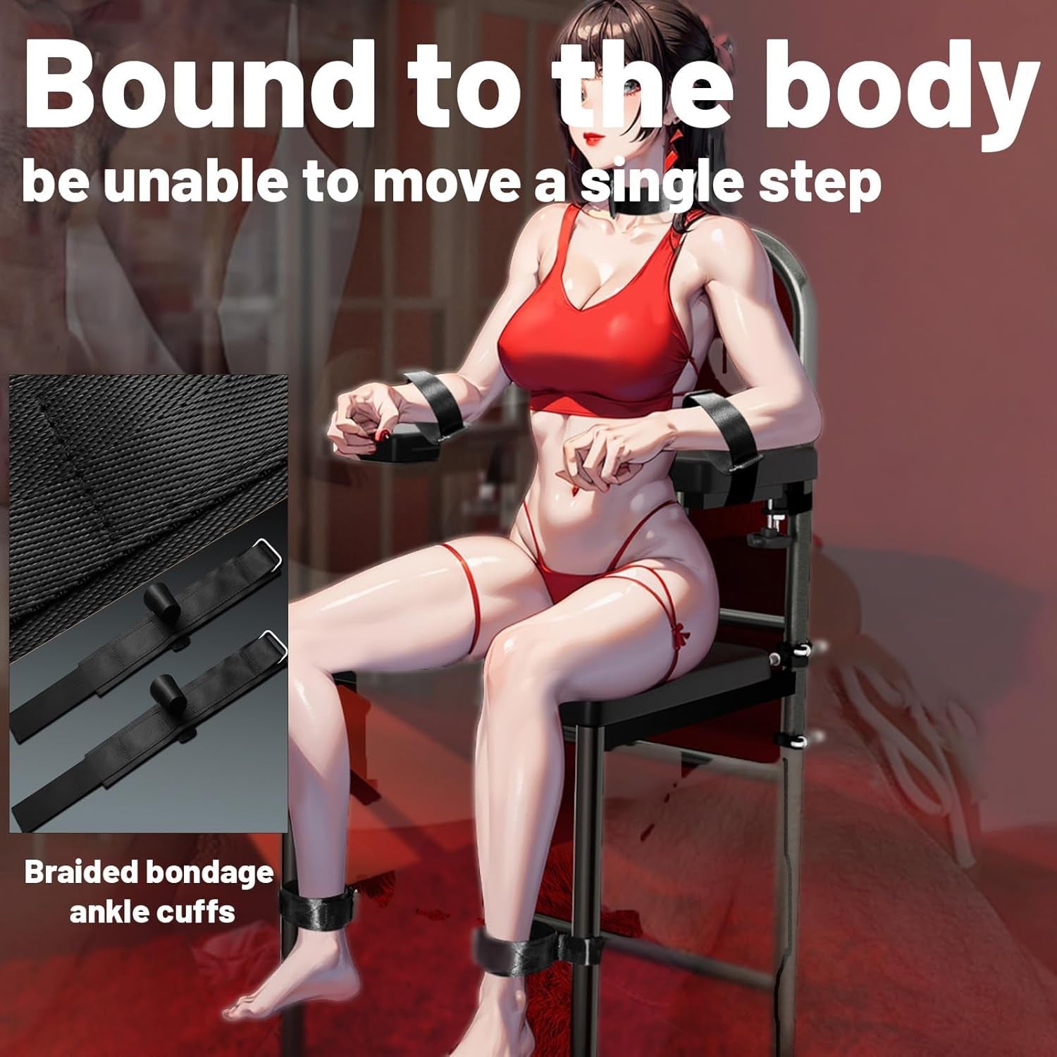 Bondage Furniture, Sex Chair, Sex Bench, BDSM Chair, Adjustable Restraint Wrist Cuffs Included, Ultimate Fully Adjustable Obedience Chair, Novelty BDSM Sex Toy for Adult Game. - SinfulX - 