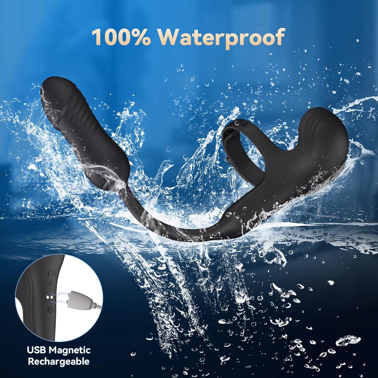 DominusCore Thrusting Prostate Massager Cock Ring 10 Modes - SinfulX - Personal Care > Sexual Wellness > Prostate Massager Cock Ring