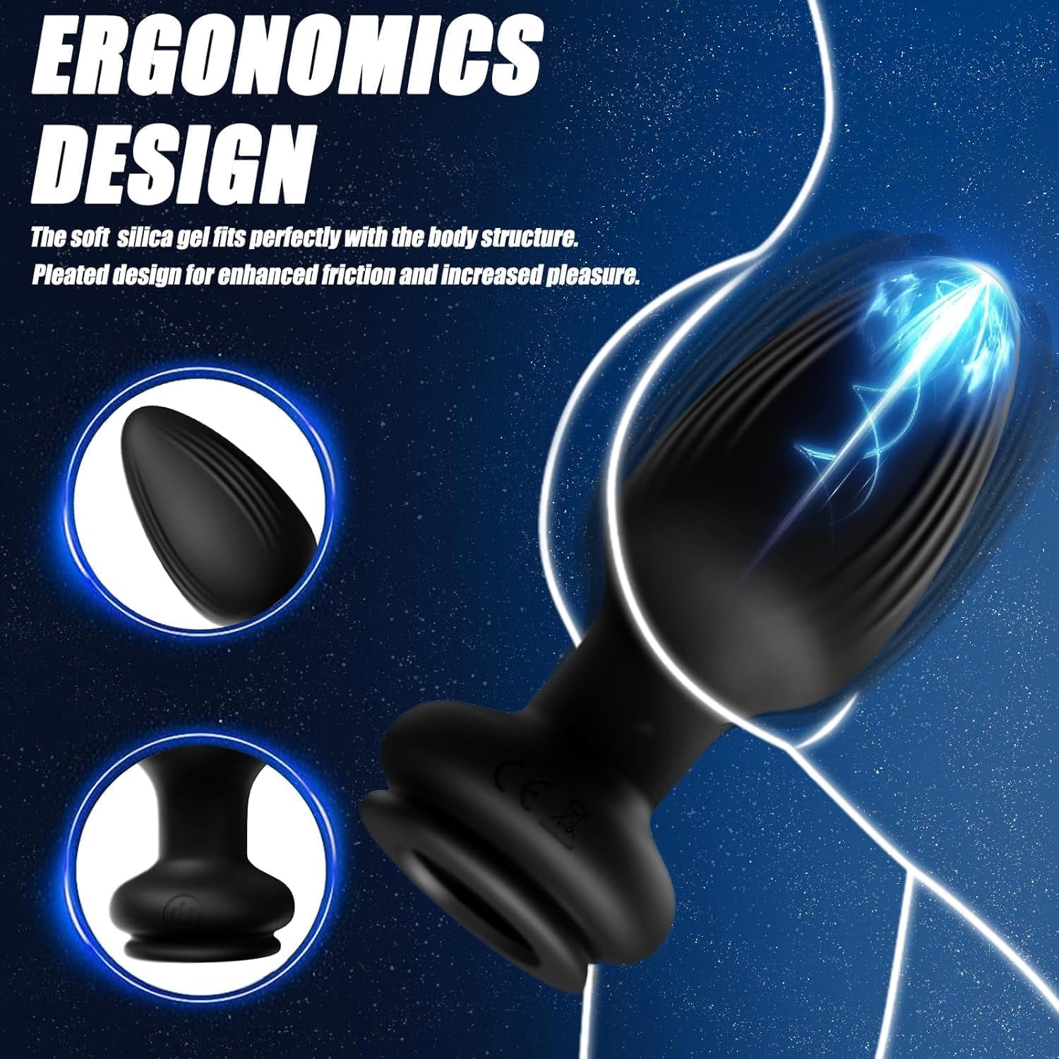 NightPulse Black Fox Tail Remote Vibrating Anal Plug - SinfulX - 