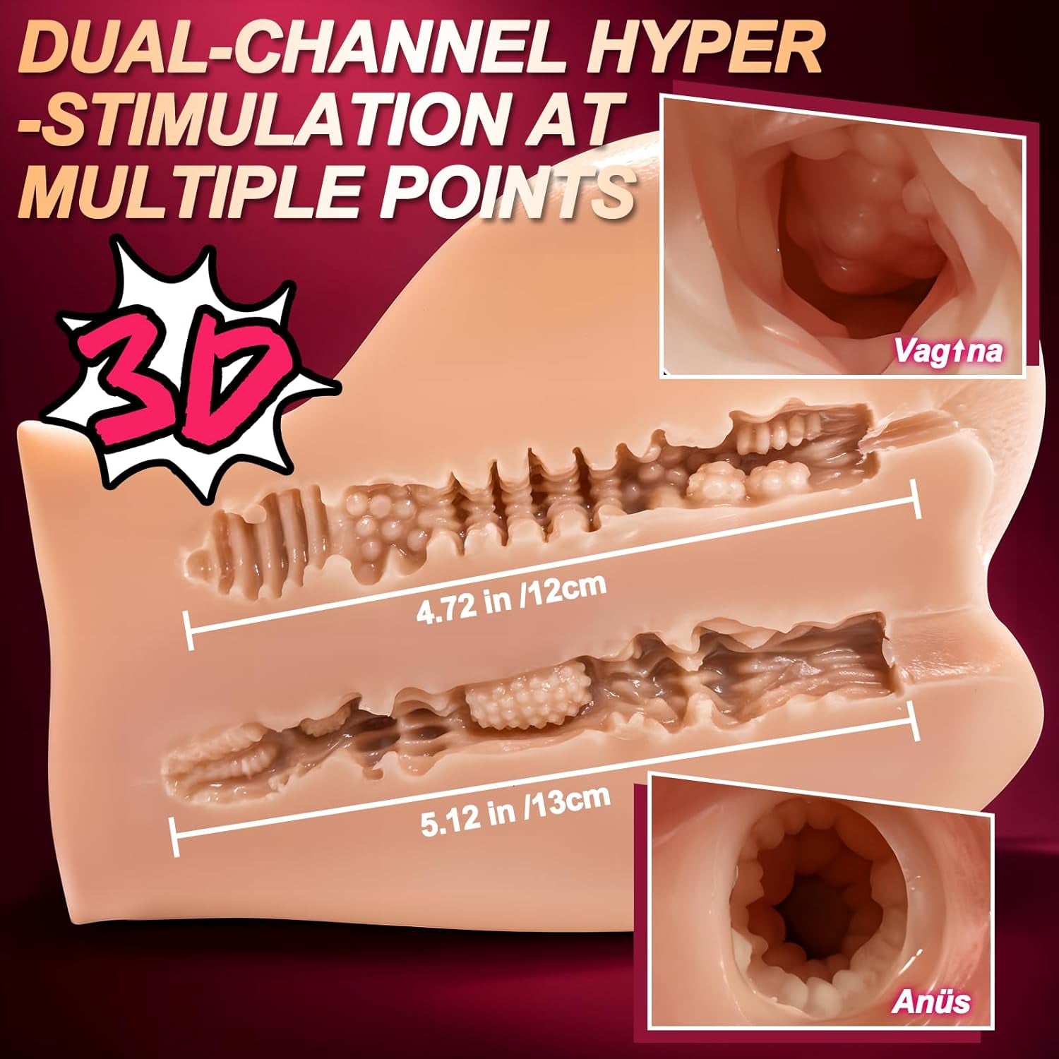 Sex Doll Pocket Pussy Adult Sex Toys for Men, 5.9LB Male Masturbator Realistic Sex Dolls Pocket Pussies Stroker Ault Toys, Lifelike Soft Butt Ass Torso with Vagina Anal Channel for Male Pleasure - SinfulX - 