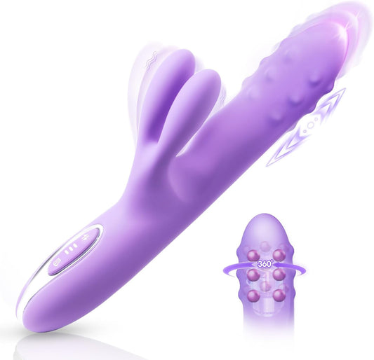 OrbitBead 360° Beads Thrusting Rabbit Vibrator 10 Modes Silicone - SinfulX - 