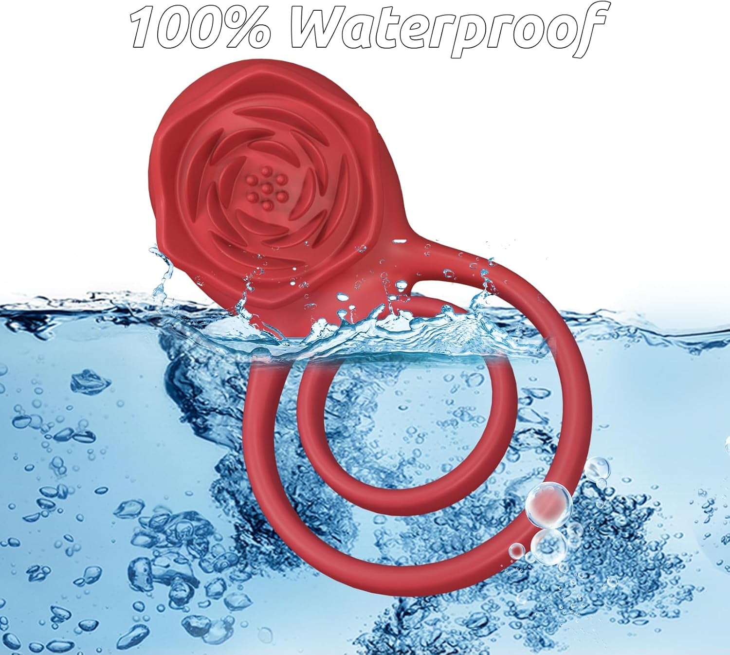 PetalGrip Rose Cock Ring Clit Stimulator 7 Modes Silicone - SinfulX - Personal Care > Sexual Wellness > Couples Cock Ring